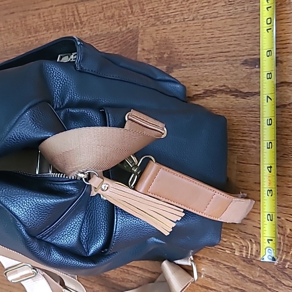 Milkmaid Black and Tan Backpack Diaper Bag - Picture 11 of 13